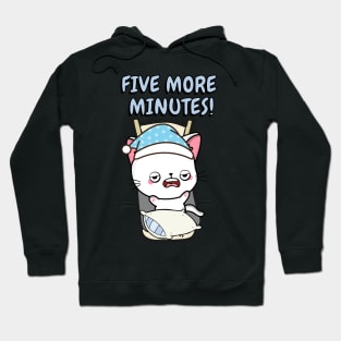 Lazy white cat cant get out of bed Hoodie
